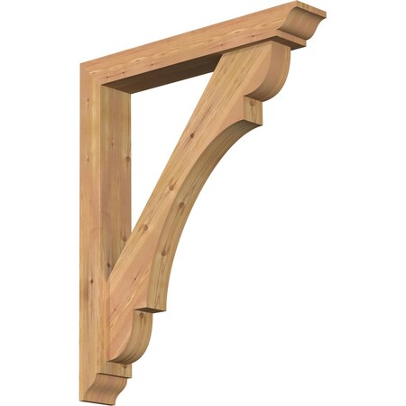 Ekena Millwork Olympic Traditional Smooth Bracket w/ Offset Brace, Western Red Cedar, 5 1/2"W x 34"D x 42"H BKT0604X34X42OLY01SWR